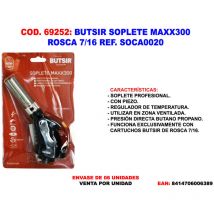Butsir - soplete maxx300 rosca 7-16 soca0020 soplete maxx300 rosca 7-16 soca0020