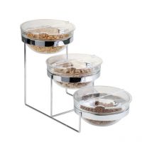 Soporte APS para buffet, 3 niveles, 7 piezas, compuesto por 3 cuencos de cristal ø