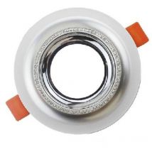 Trade Shop Traesio - Trade Shop - Porta Faretto Rotondo Ad Incasso Con Brillantini Gu10 Foro 75mm Argento Oro P25 - Plata