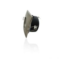 Soporte para manchas impermeables IP65 - cuadrado de aluminio cepillado No hay socket - Carré - Aluminio incrustado