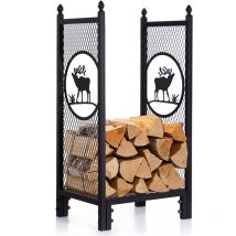 Todeco - Soporte de Madera 40x30x80 cm, Estante de Registro de Chimenea, Soporte de Almacenamiento de Madera para Interiores y Exterior