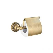 Portarrollos de papel higiénico de latón retro con tapa, para montaje en pared