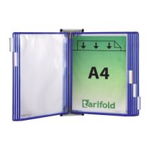 Soporte de pared 5 paneles de visualización azul con marco de alambre, revestido de cobre para din A4