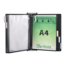 Soporte de pared 5 paneles de visualización negro con marco de alambre, cobre para din A4