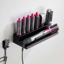 Odipie - Soporte de pared para secador de pelo Dyson Airwrap Styler, rizador y 7 accesorios, kit de almacenamiento de acero inoxidable de 38 x 13,87