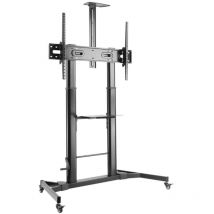 AISENS Floor Stand de ECO Floor with Wheels and Handle, DVD Tray and Camera Stand de for Monitor/TV 100Kg de 60-100, Noir