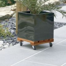 Soporte Con Ruedas Madera Flora Roll Nortene 40x40 Cm
