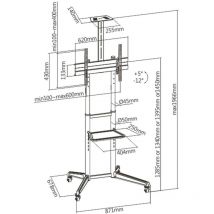 Ewent - Soporte de suelo ew1539 hasta 70pulgadas max 50kg