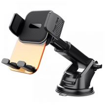 XVX - Soporte de teléfono para coche de una pieza, transparente y naranja, para salpicadero, rotación de 360°, para parabrisas (smartphone de 4 a 7