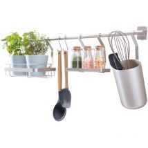 Idesign - Soporte de utensilios con 2 ganchos y soportes para plantas y especias
