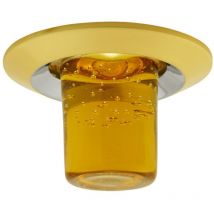 Soporte de punto integrado Max 50W GU5.3/GU10 IP20 Oro redondo Ø84mm - perforación 65mm