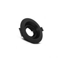 Vision-el - Soporte para foco empotrable de techo redondo orientable 30° negro Ø110x38mm