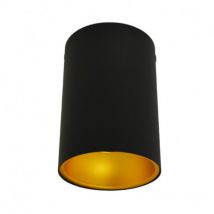 Vision-el - Portalámparas led GU10 Cilindro Negro/Oro IP20 Ø96mm