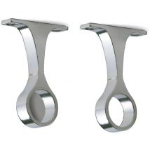 Maestro - Soporte Intermedio Barra 20Mm Cromado - Soporte niquelado central o lateral fijación a techo para barras redondas