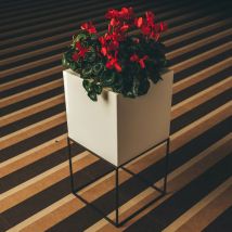 Monacis - Soporte metálico negro h 40 cm para maceta lámpara Cube Youcube Matera 40x40 cm