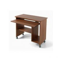 Argonauta - Soporte para computadora de escritorio de oficina en nogal antiguo con ruedas H.76 L.93 P.48.5 cm