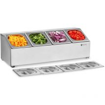 Soporte para cubetas gn - incluye 4 contenedores gn 1/6 con tapa