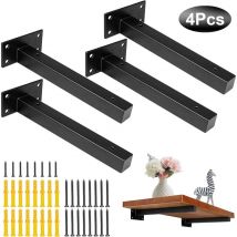 Fitags - Soporte para estante industrial, soporte para estante de pared, fijación retro, soportes para estante de metal con tornillos, brida para