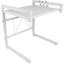 Dyhf - Skecten Soporte para microondas, balda de cocina, baldas para microondas, balda para tostadora, con 3 ganchos (40-65)x42cm Blanco