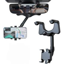 Soporte Para Teléfono De Coche Para Espejo Retrovisor, Giratorio 360° Y Retráctil Para Todos Los Smartphones.