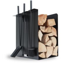 Soporte para útiles y leña Original negro