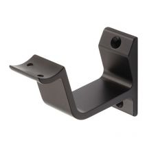 Hermeta - Soporte pasamanos aluminio 3552, anodizado negro, soporte curvo