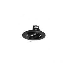 Soporte para foco empotrable de techo redondo orientable 45° negro Ø95 mm
