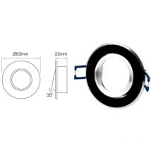 Led Line - Soporte Spot Recessed Black Brosed GU5.3 MR16 Max 35W DC12V Orientable 45° IP20 Ronda