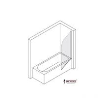 Ferbox - Sopravasca in vetro temperato e bande serigrafie a stock Argento 65 cm