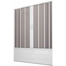 Dorini - Sopravasca Lineare 170x150 cm 2 Ante a Soffietto in pvc Apertura Laterale H150 cm Bianco