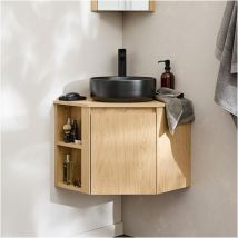 Conjunto mueble bajo lavabo de esquina + lavabo negro sorrento