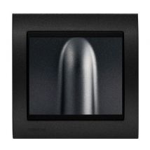 Sortie de cable Anthracite Delta Iris + Plaque Métal texturé Alu Noir Siemens