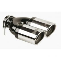 Sortie Echappement Double Universelle - Inox - Int 48-60mm - Long 240mm - Sortie 2x80x70mm