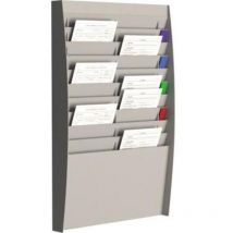 Prospekthalter 54,4 x 86,5 x 10,6 cm (b x h x t) din A4 Polystyrol grau 20 Fächer