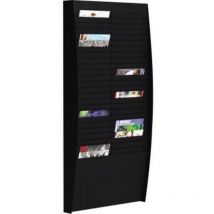 Prospekthalter 54,4 x 112 x 12,9 cm (b x h x t) din A4 Polystyrol schwarz 50 Fächer