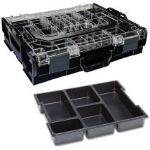Sortimo Systemkoffer L-Boxx 102 schwarz mit transparentem Deckel + 5fach Einlage