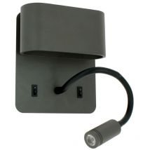 Sorya hotel Anthrazit led Wandleuchte 8W mit Leselampe Farbtemperatur: Warmweiß 2700K