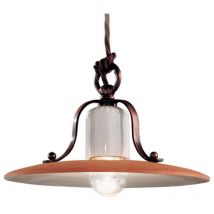 Lampadario Classico Bologna Metallo e Ceramica Nero Sfumato Rame 24Cm 1 Luce E27