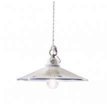 Sospensione Classica Asti Ceramica e Ottone Decorato Filo Blu 20Cm 1 Luce E27