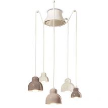 Lampadario Vintage Decò Berimbau Ceramica 3 Luci E27