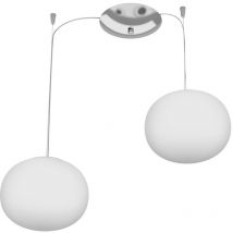 Sospensione Contemp Decentratori Soft Metallo Cromo Vetro Acidato Opaco 2 E14