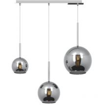 Sospensione Contemp. Rett. Future Metallo Cromo Vetro Cromo 3 Luci E27