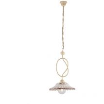 Sospensione Country Chic Bistrot 1 Luce Avorio Con Ceramica Vietrese