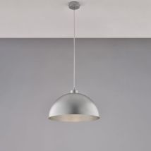 Belight - Sospensione diametro 35 ferro in laccato bianco con decorazione argento antico con cavo elettrico regolabile 1 luce H.21 - max 121 - Ø35
