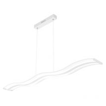 Sospensione Moderna Double Wave Metallo Bianco e Acrilico Satinato Led 40W