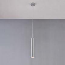Belight - Sospensione in ferro laccato bianco GU10 con decorazione argento antico con cavo elettrico regolabile 1 luce H.30 - max 100 - Ø8