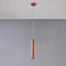 Belight - Sospensione in ferro laccato nero GU10 con decorazione rame antico con cavo elettrico regolabile 1 luce H.30 - max 100 - Ø8