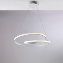 Belight - Sospensione in metallo e alluminio bianco con led integrato cct con telecomando e cavi elettrici regolabili H.15 - max 115 - Ø50