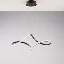 Belight - Sospensione in metallo e alluminio laccato marrone con led integrato e cavi elettrici regolabili H.25 - max 150 - l. 65 x 38