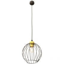 Sospensione Minimal Industrial Nando 1 Luce Nera e Oro
